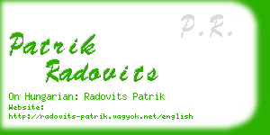 patrik radovits business card